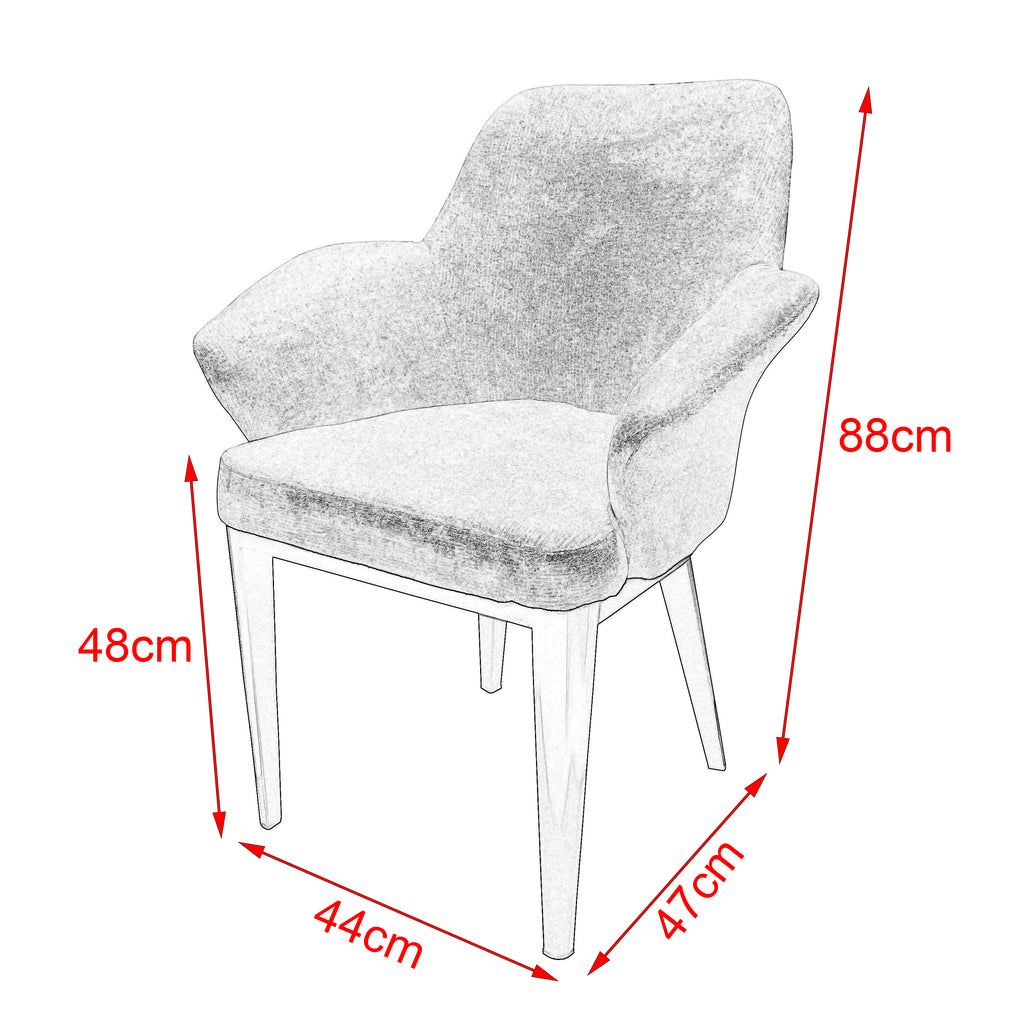 Dining Chairs Fabric Cushion Seat Chair Stainless Steel Golden Legs Dining Room Chair
