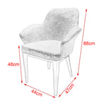 Dining Chairs Fabric Cushion Seat Chair Stainless Steel Golden Legs Dining Room Chair