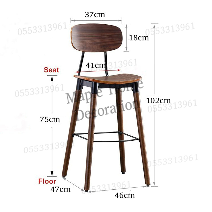 High Bar Stool 75cm Legs Stable Stylish Seating