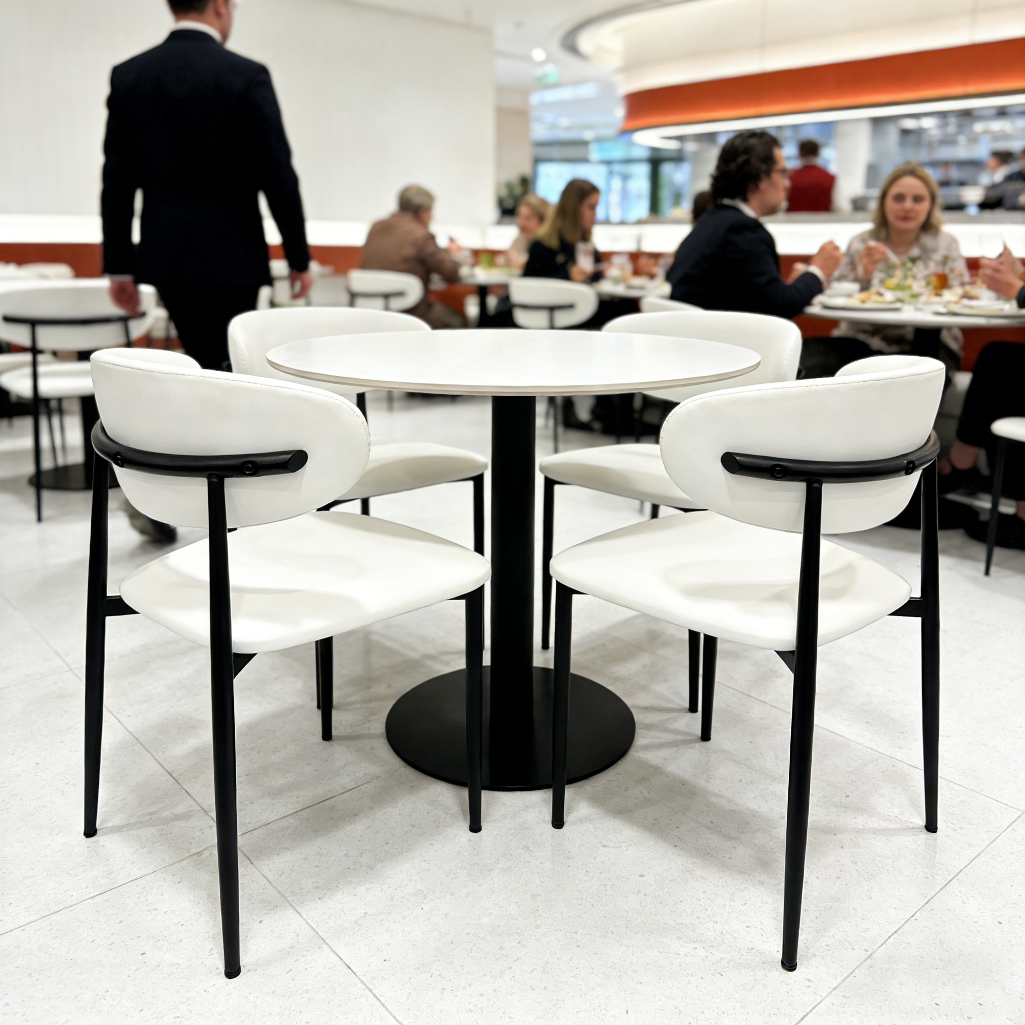 Premium Artificial Leather Dining Chair by MAPLE HOME DECORATION - Modern Minimalist Ergonomic Restaurant Chair with Sturdy Metal Frame, Ideal for UAE Homes, Hotels & Small Apartments