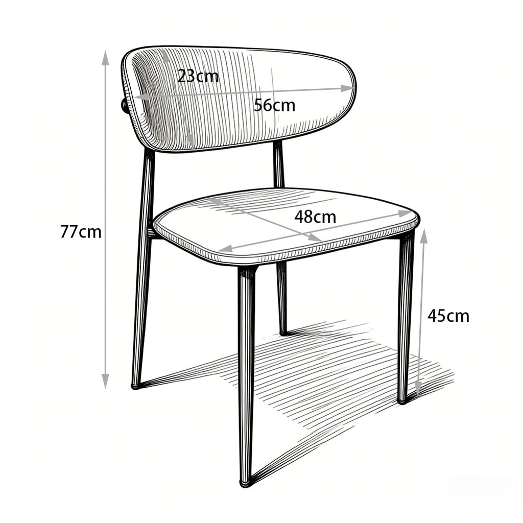 Premium Artificial Leather Dining Chair by MAPLE HOME DECORATION - Modern Minimalist Ergonomic Restaurant Chair with Sturdy Metal Frame, Ideal for UAE Homes, Hotels & Small Apartments