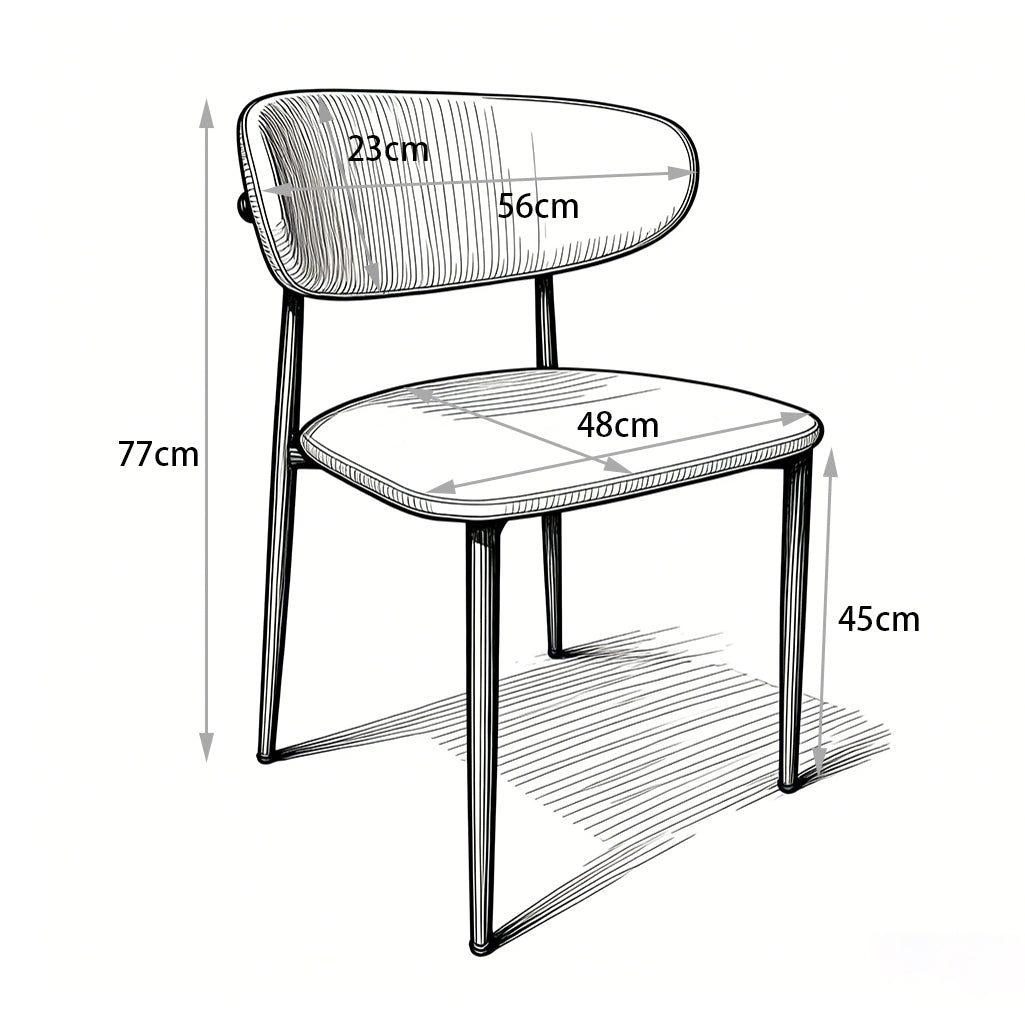 Premium Artificial Leather Dining Chair by MAPLE HOME DECORATION - Modern Minimalist Ergonomic Restaurant Chair with Sturdy Metal Frame, Ideal for UAE Homes, Hotels & Small Apartments