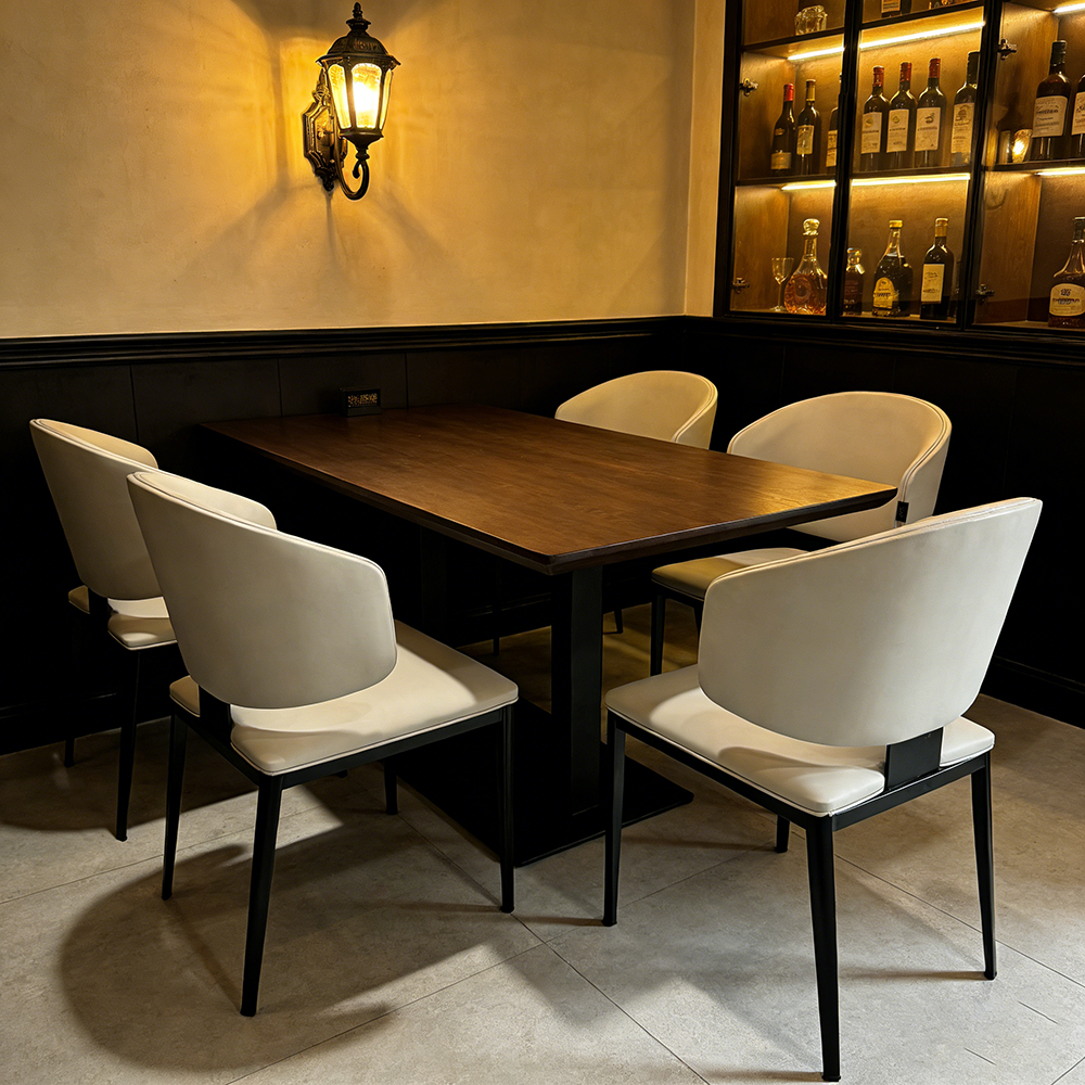 Premium Artificial Leather Dining Chair by MAPLE HOME DECORATION - Modern Minimalist Ergonomic Restaurant Chair with Sturdy Metal Frame, Ideal for UAE Homes, Hotels & Small Apartments