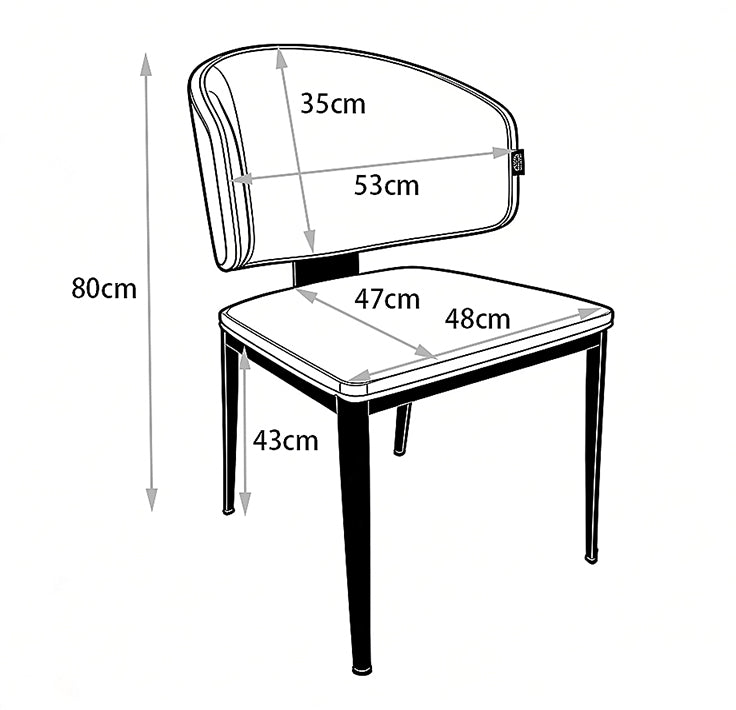 Premium Artificial Leather Dining Chair by MAPLE HOME DECORATION - Modern Minimalist Ergonomic Restaurant Chair with Sturdy Metal Frame, Ideal for UAE Homes, Hotels & Small Apartments