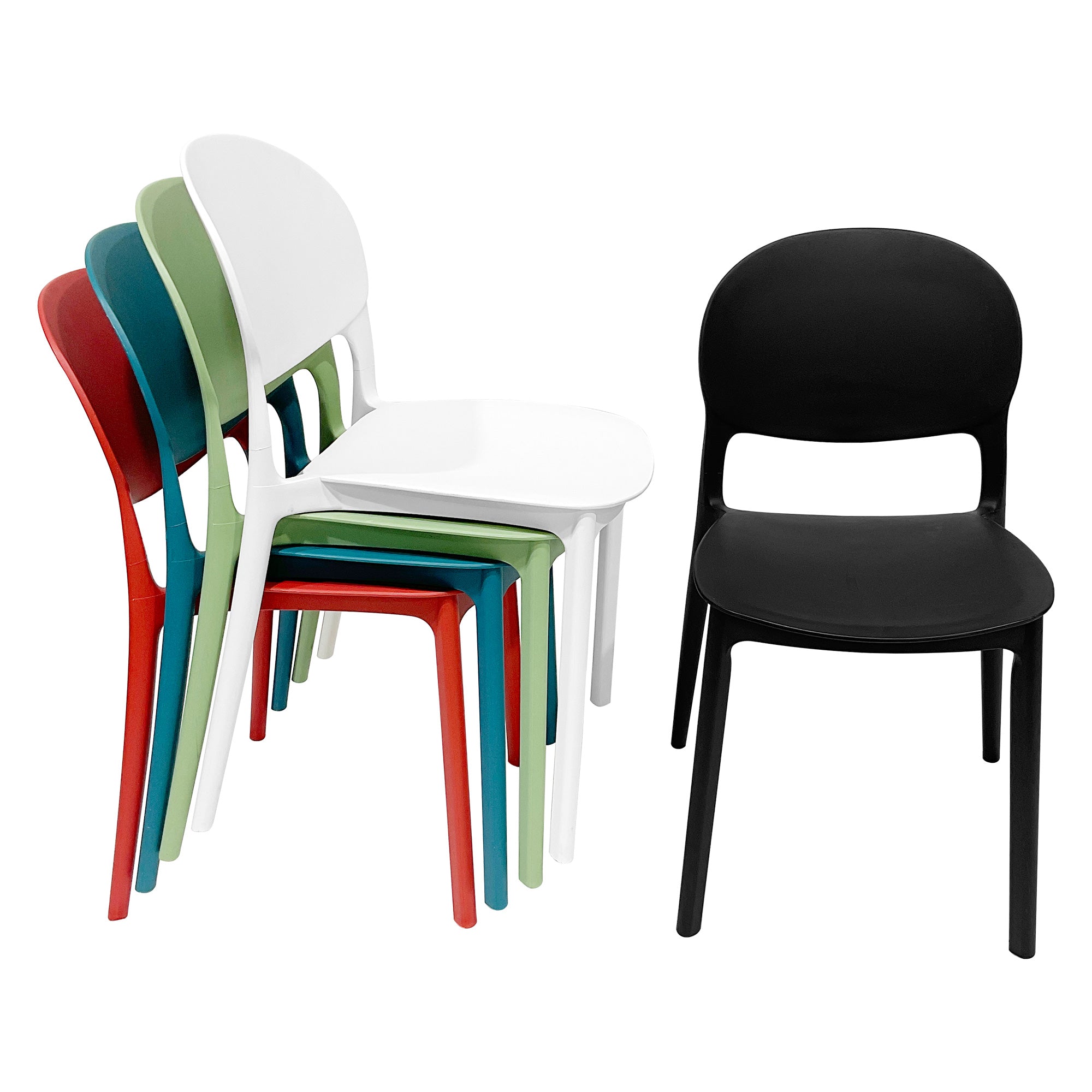 Heavy Duty Plastic Chairs Multi-Color Indoor Outdoor Seating Caf¨¦s Homes