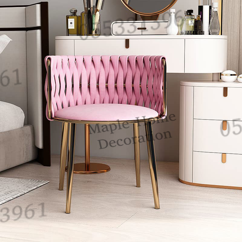 Dining Chairs Velvet Cushion Seat Chair Stainless Steel Golden Legs Dining Room Chair
