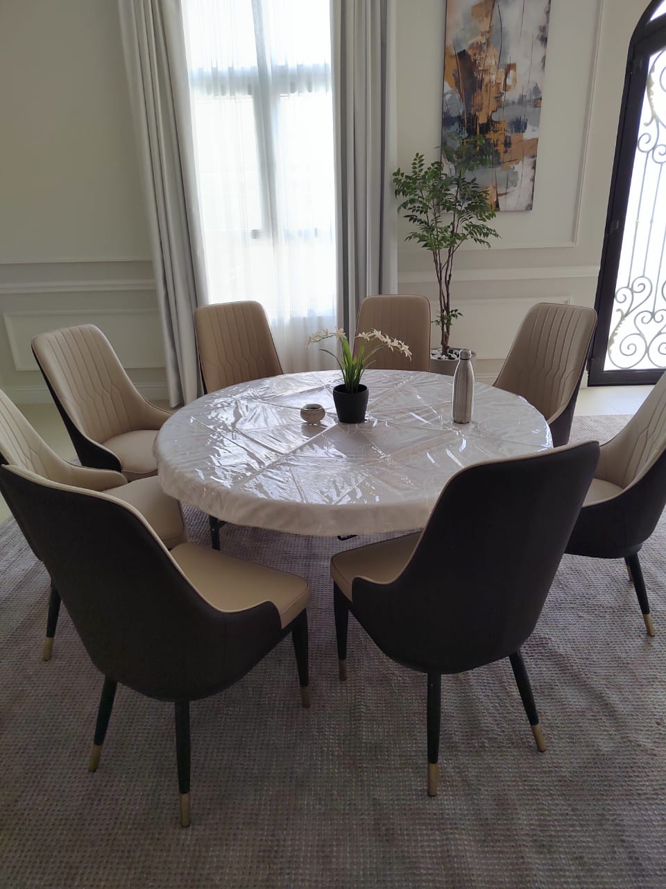 Dining Chairs Velvet Cushion Seat Chair Stainless Steel Golden Legs Dining Room Chair