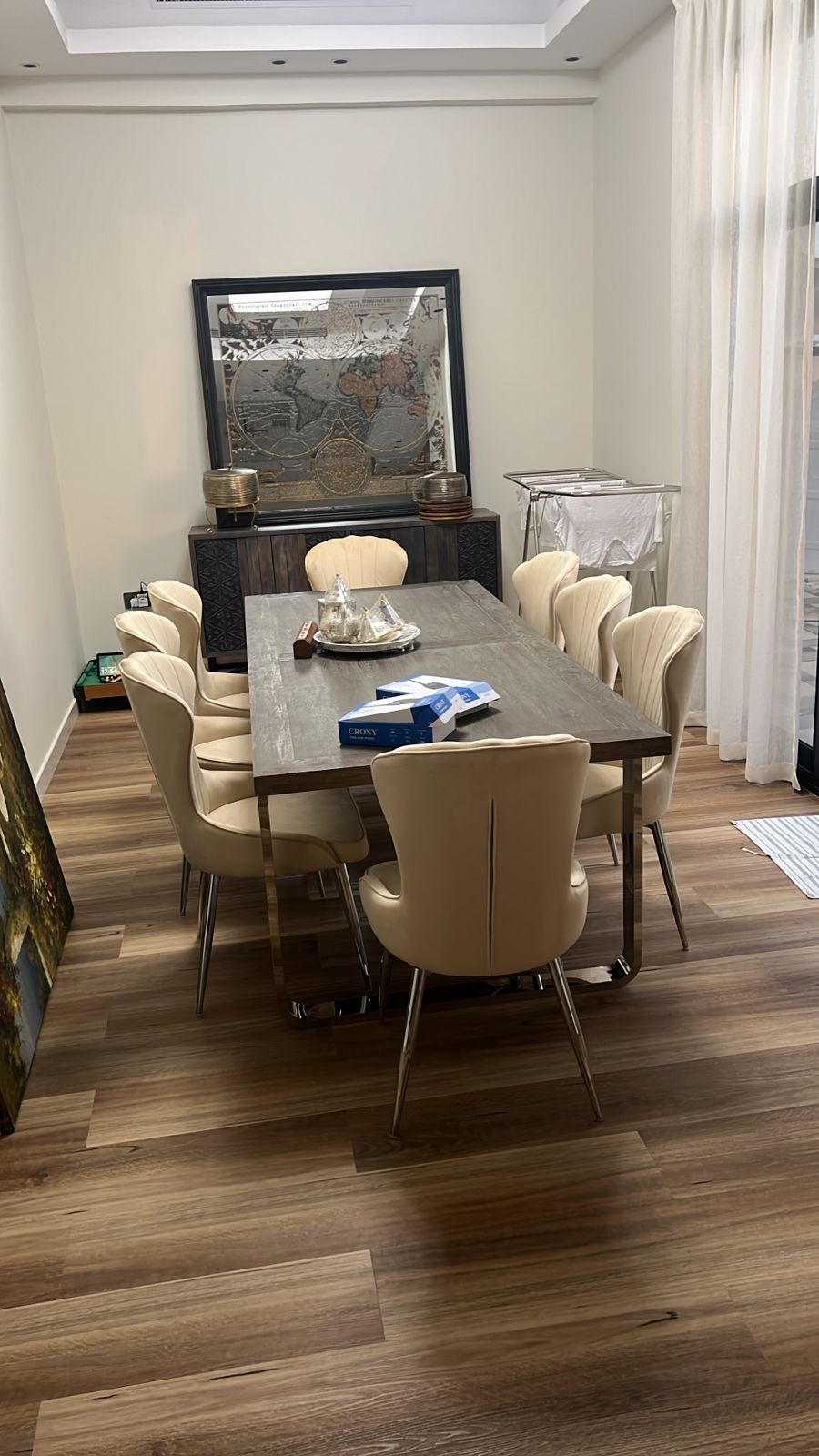 Dining Chairs Velvet Cushion Seat Chair Stainless Steel Golden Legs Dining Room Chair