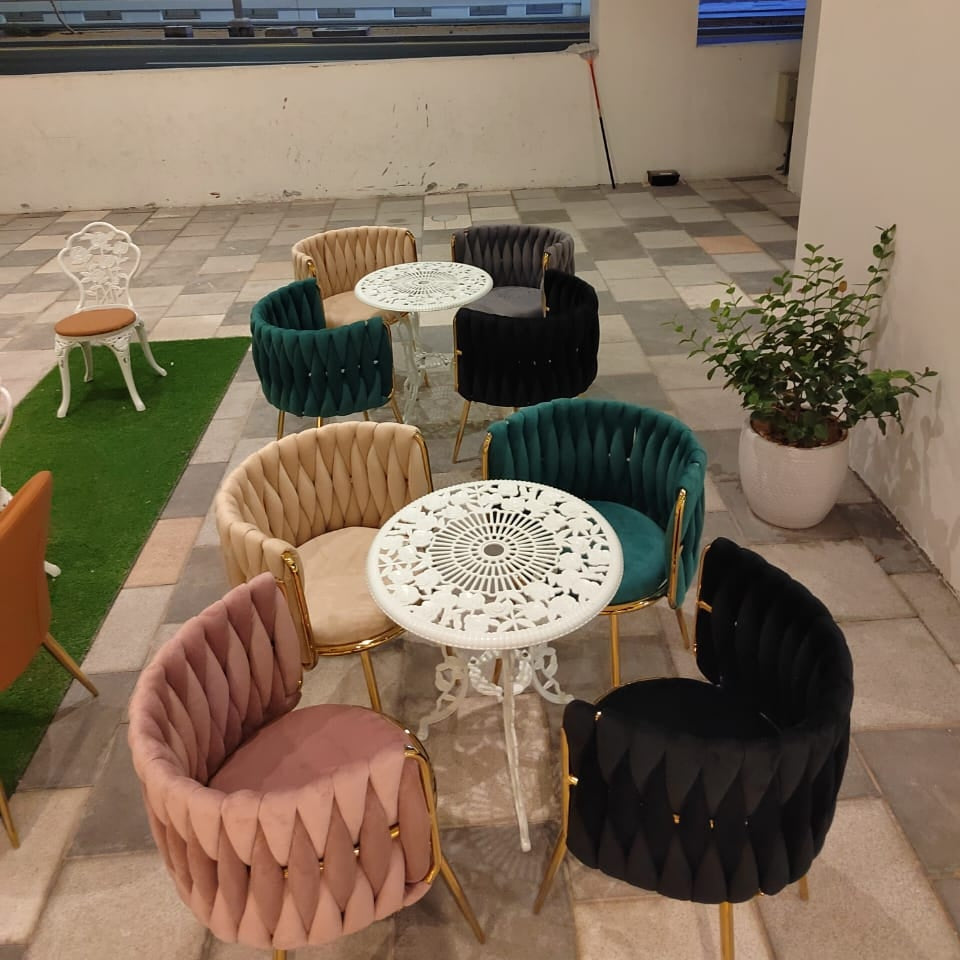 Dining Chairs Velvet Cushion Seat Chair Stainless Steel Golden Legs Dining Room Chair