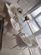 Dining Chairs Velvet Cushion Seat Chair Stainless Steel Golden Legs Dining Room Chair