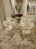 Dining Chairs Velvet Cushion Seat Chair Stainless Steel Golden Legs Dining Room Chair