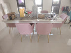 Dining Chairs Velvet Cushion Seat Chair Stainless Steel Golden Legs Dining Room Chair