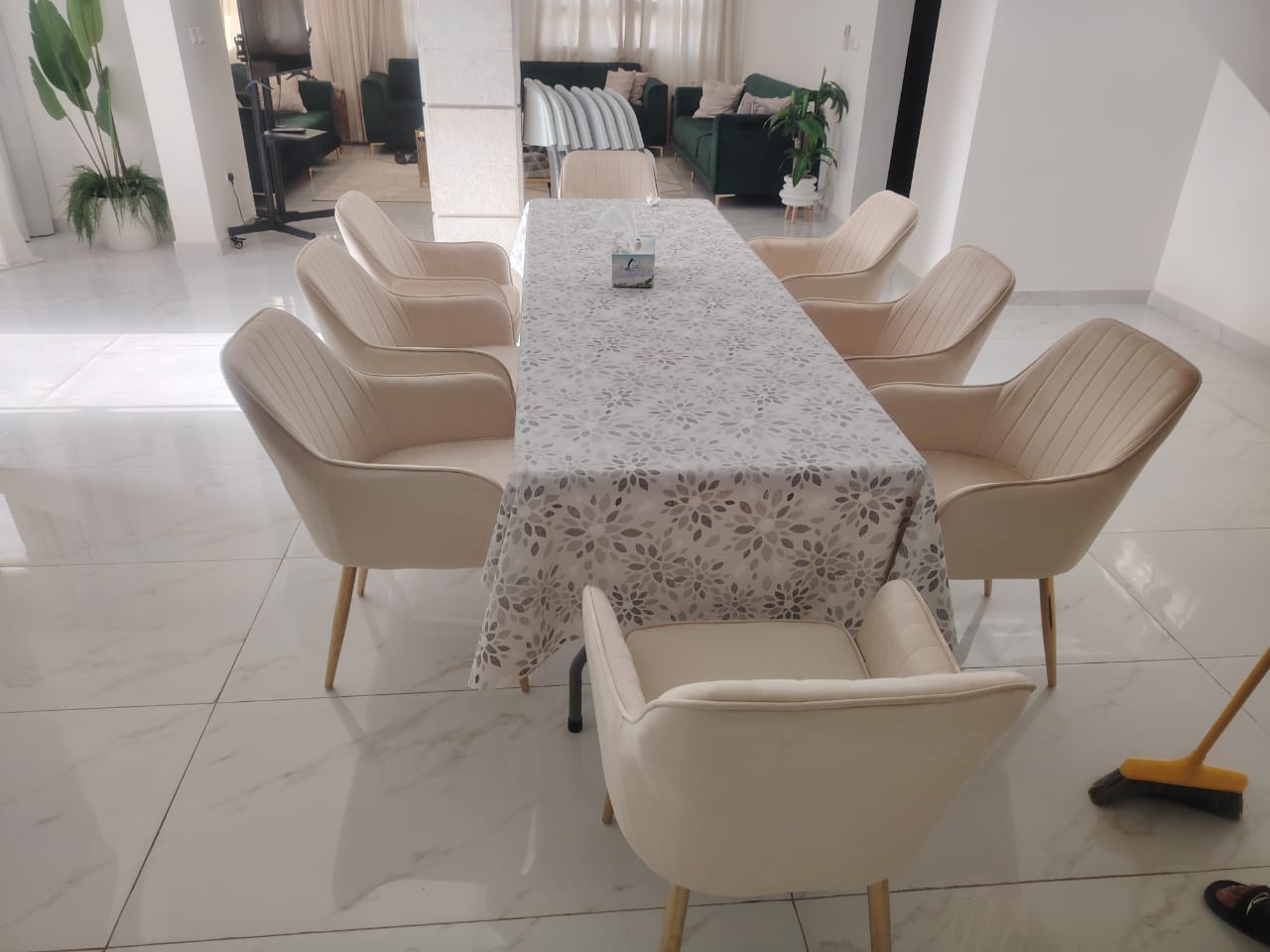 Dining Chairs Velvet Cushion Seat Chair Stainless Steel Golden Legs Dining Room Chair