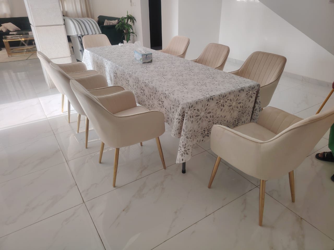 Dining Chairs Velvet Cushion Seat Chair Stainless Steel Golden Legs Dining Room Chair