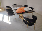 Dining Chairs Velvet Cushion Seat Chair Stainless Steel Golden Legs Dining Room Chair