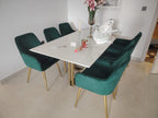 Dining Chairs Velvet Cushion Seat Chair Stainless Steel Golden Legs Dining Room Chair