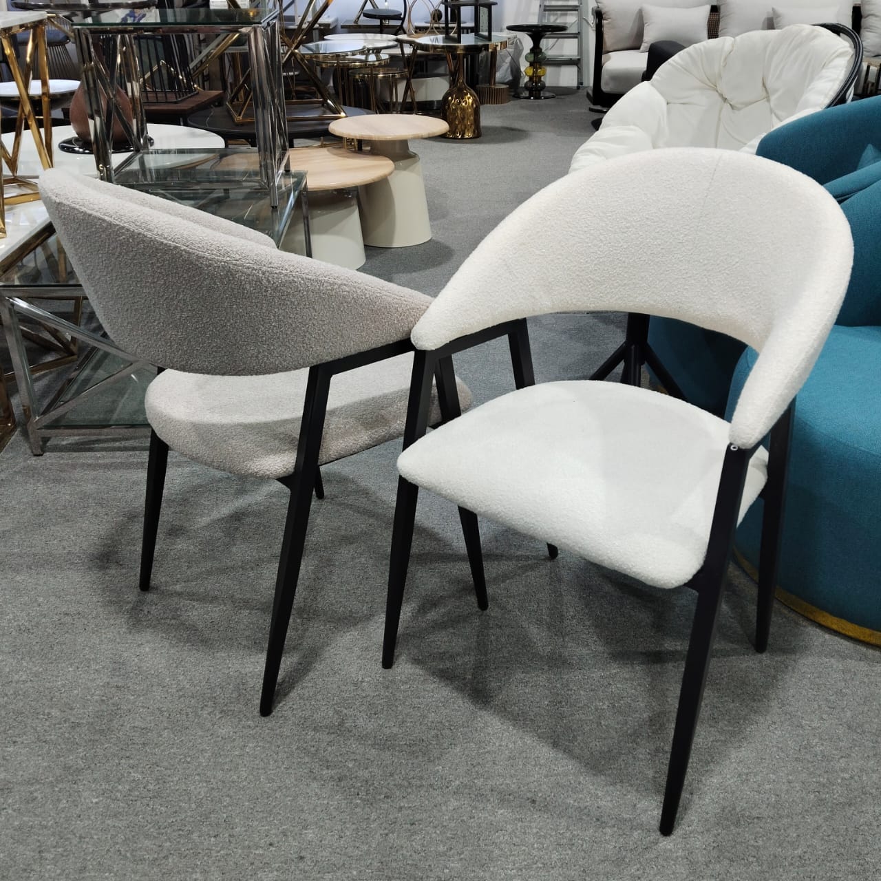Dining Chairs Cushion Seat Chair Stainless Steel Golden Legs Dining Room Chair