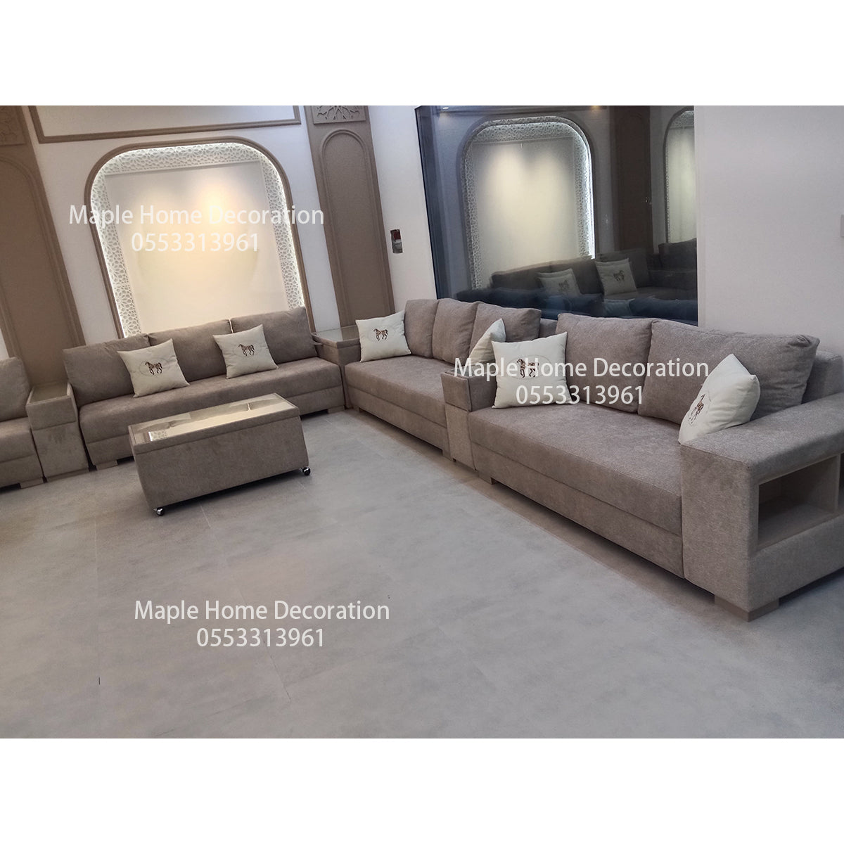Maple Home Upholstered Sofa Set Custom Sizes & Colors,UAE-Made
