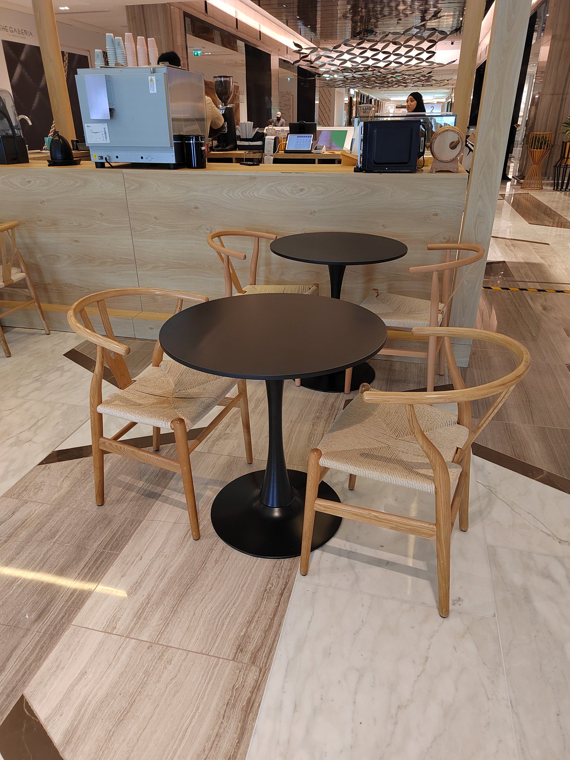 Compact Dining Table , 2-6 Seater for Home & Small Restaurants, Round 80cm, Space-Saving Design