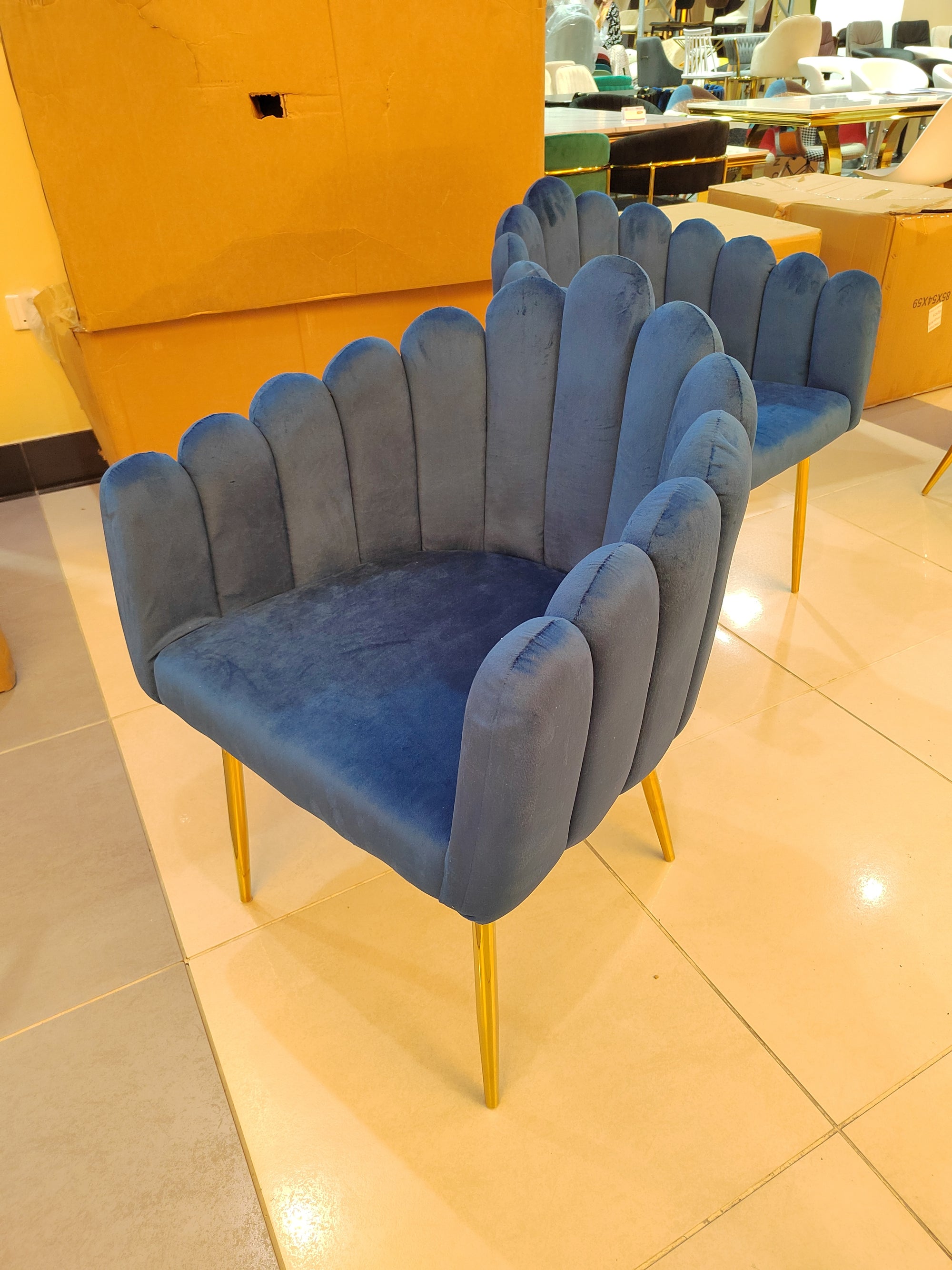 Dining Chairs Velvet Cushion Seat Chair Stainless Steel Golden Legs Dining Room Chair