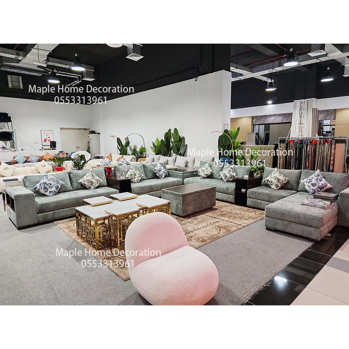 Maple Home Upholstered Sofa Set Custom Sizes & Colors,UAE-Made