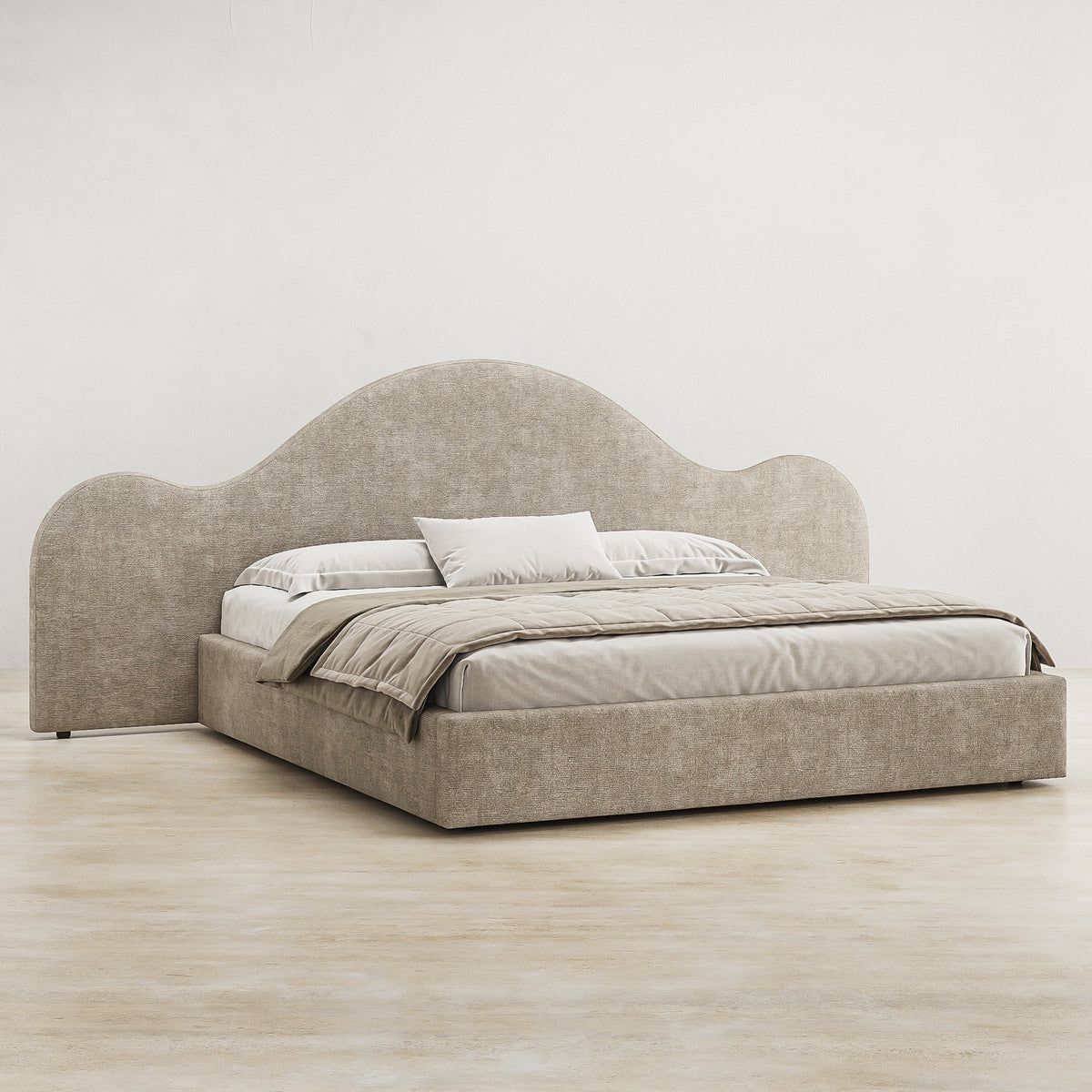 MAPLE HOME Custom Upholstered Bed Frame Modern Style with Leather/Velvet/Fabric Options