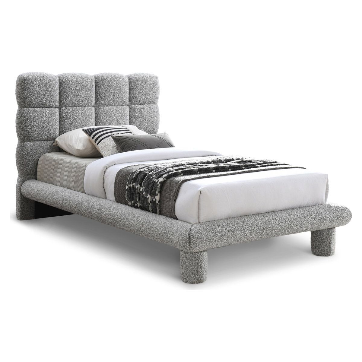 MAPLE HOME Custom Upholstered Bed Frame Modern Style with Leather/Velvet/Fabric Options