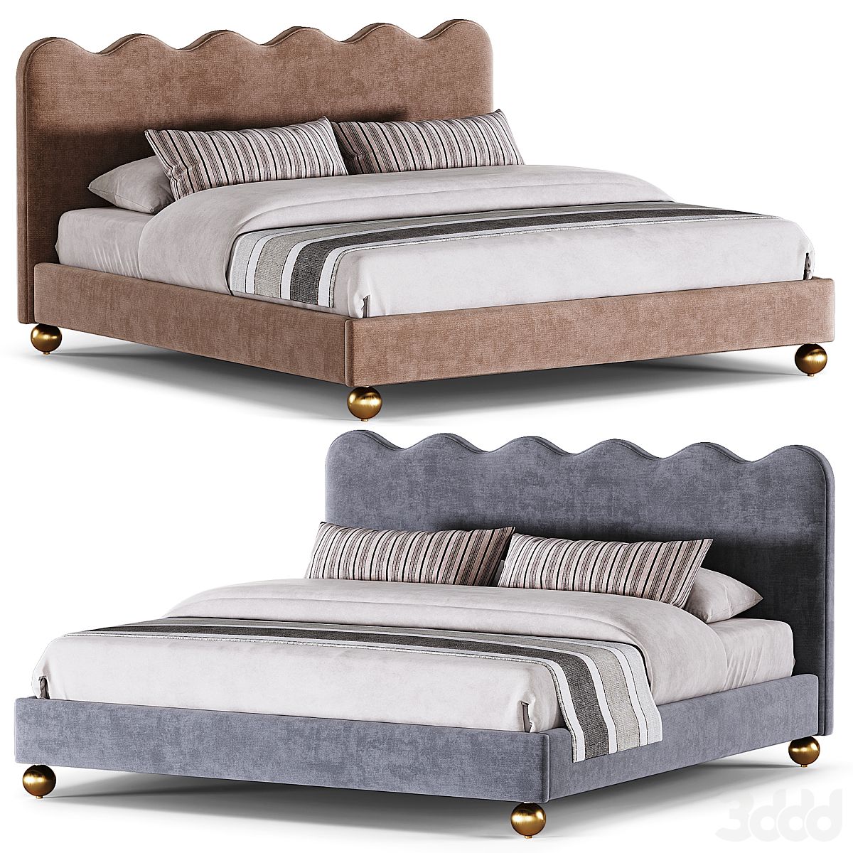 MAPLE HOME Custom Upholstered Bed Frame Modern Style with Leather/Velvet/Fabric Options