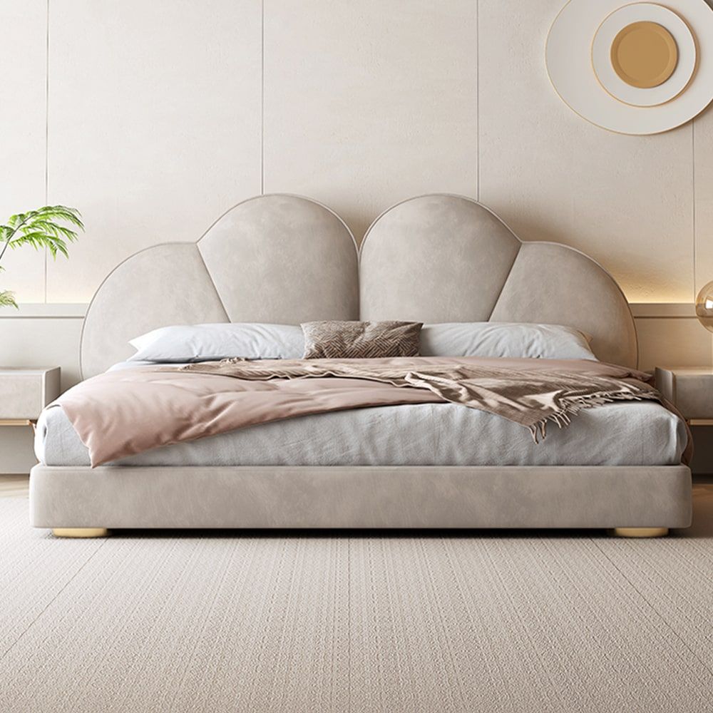 MAPLE HOME Custom Upholstered Bed Frame Modern Style with Leather/Velvet/Fabric Options
