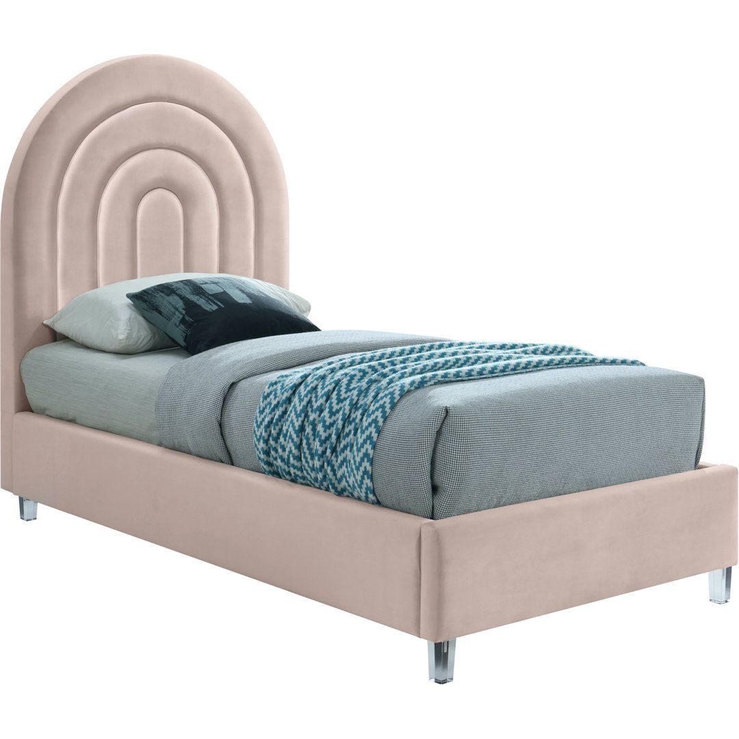 MAPLE HOME Custom Upholstered Bed Frame Modern Style with Leather/Velvet/Fabric Options