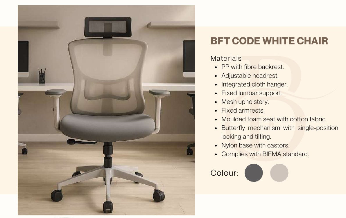 Office Chair-BFT CODE WHITE HB