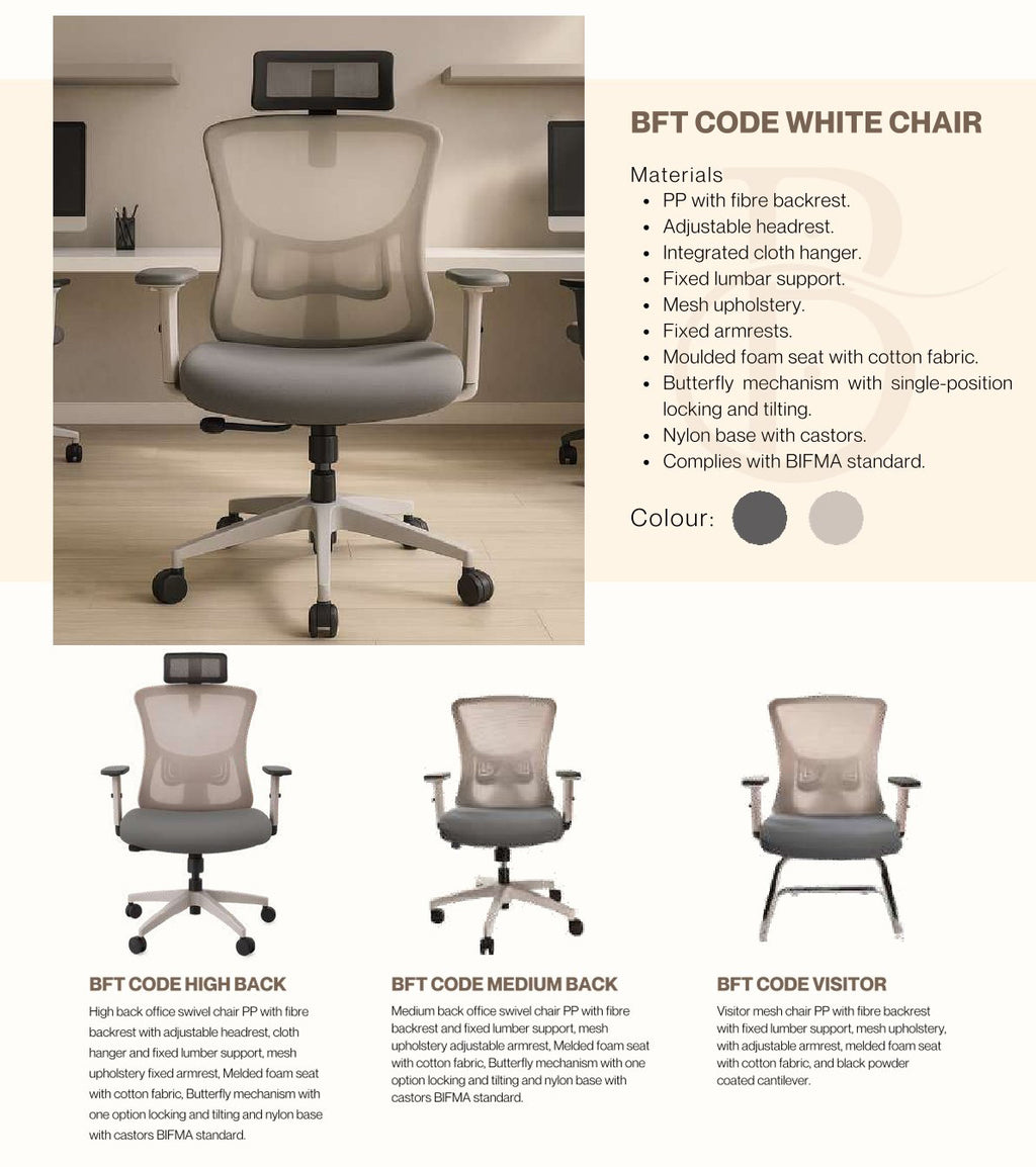 Office Chair-BFT CODE WHITE MB