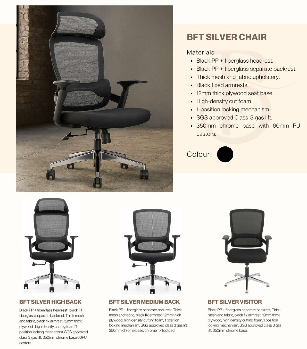 Office Chair-BFT SILVER MB