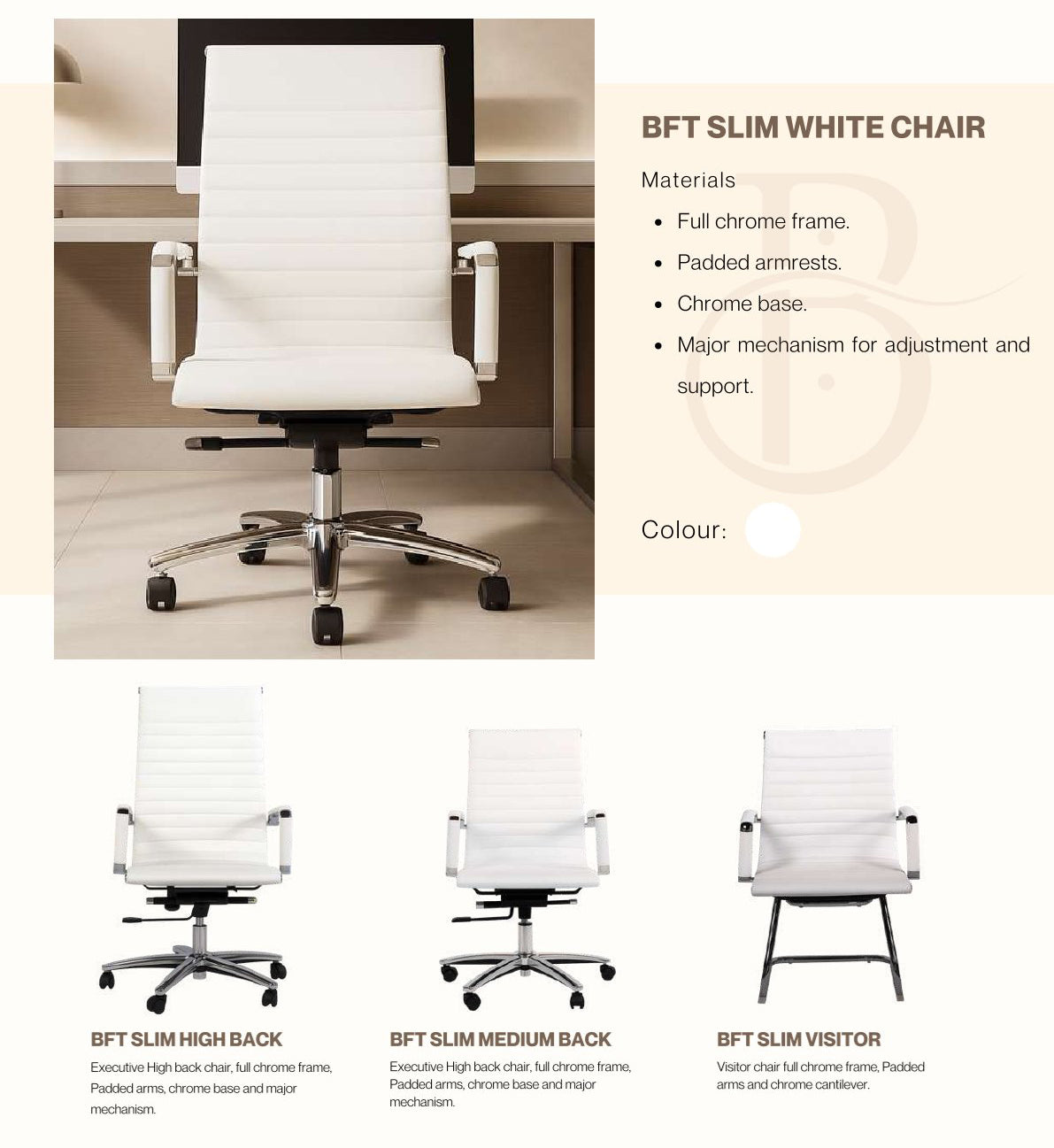 Office Chair-BFT SLIM WHITE HB