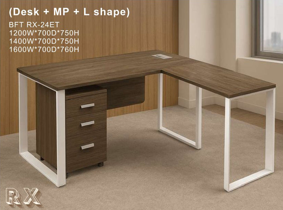 Office Table-BFT RX-24ET-Brown-L