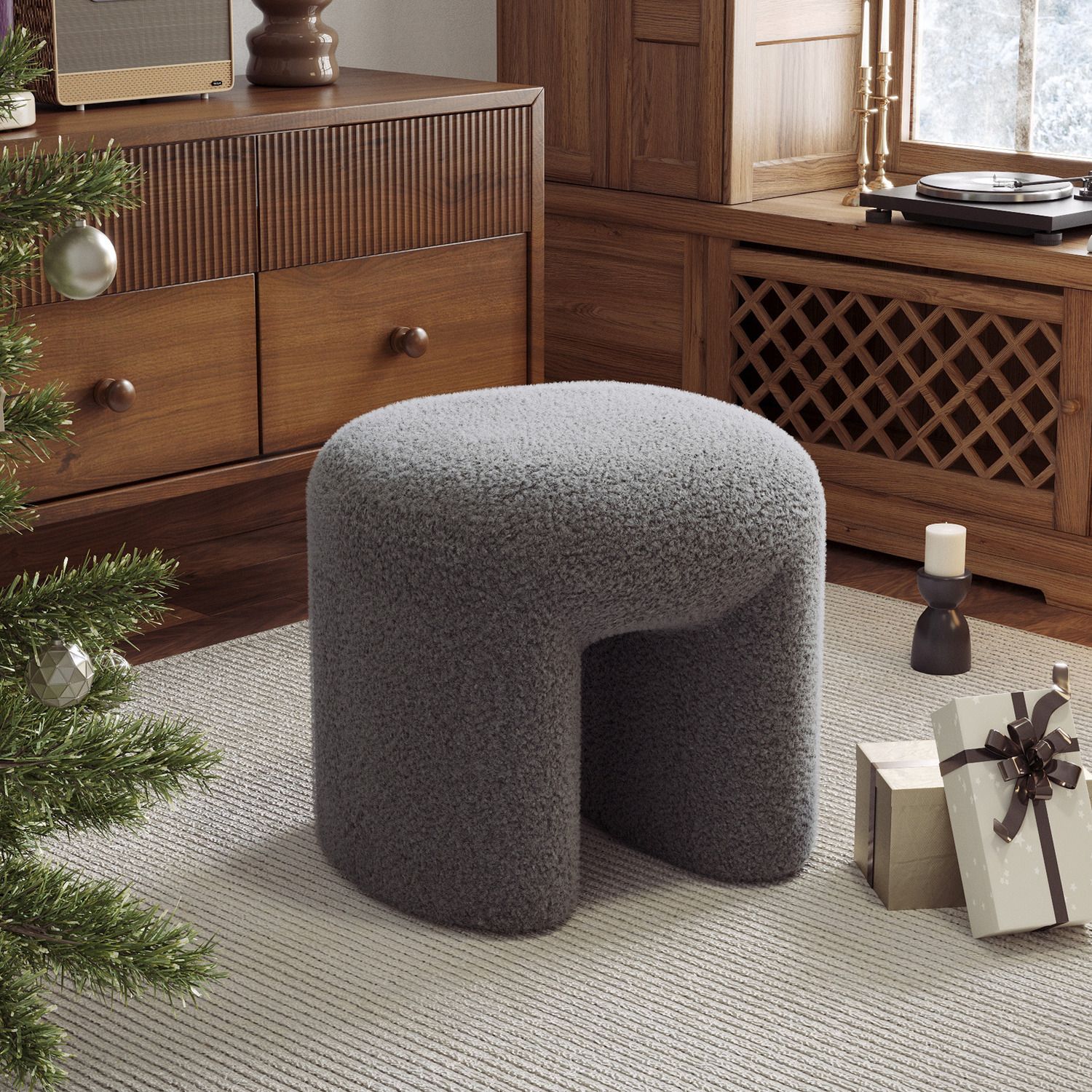 Custom Barrel-Shaped Ottoman-Stylish Sofa Companion with Storage/Standard Options & Premium Fabric Choices