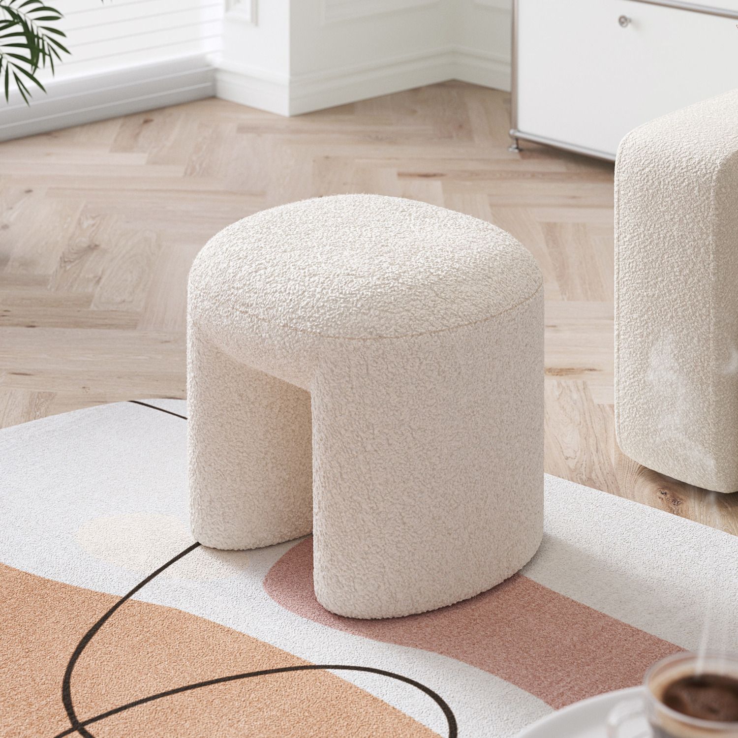 Custom Barrel-Shaped Ottoman-Stylish Sofa Companion with Storage/Standard Options & Premium Fabric Choices