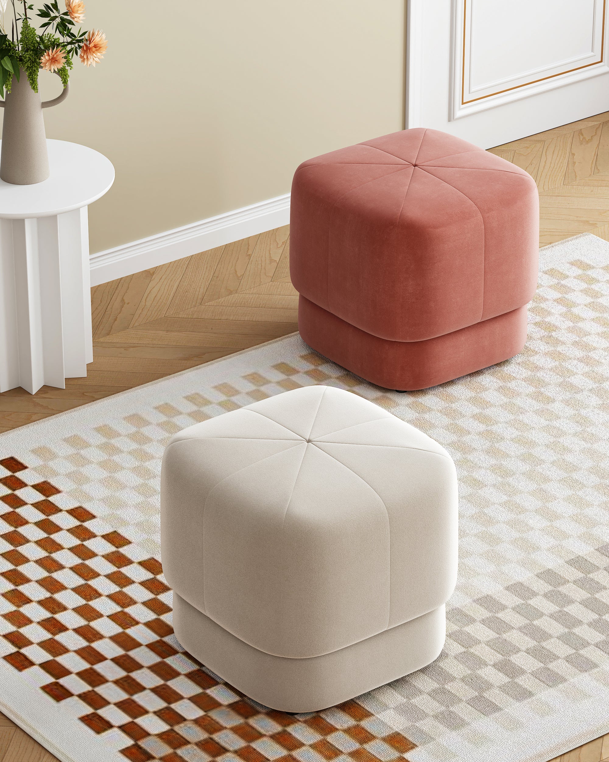Custom Barrel-Shaped Ottoman-Stylish Sofa Companion with Storage/Standard Options & Premium Fabric Choices