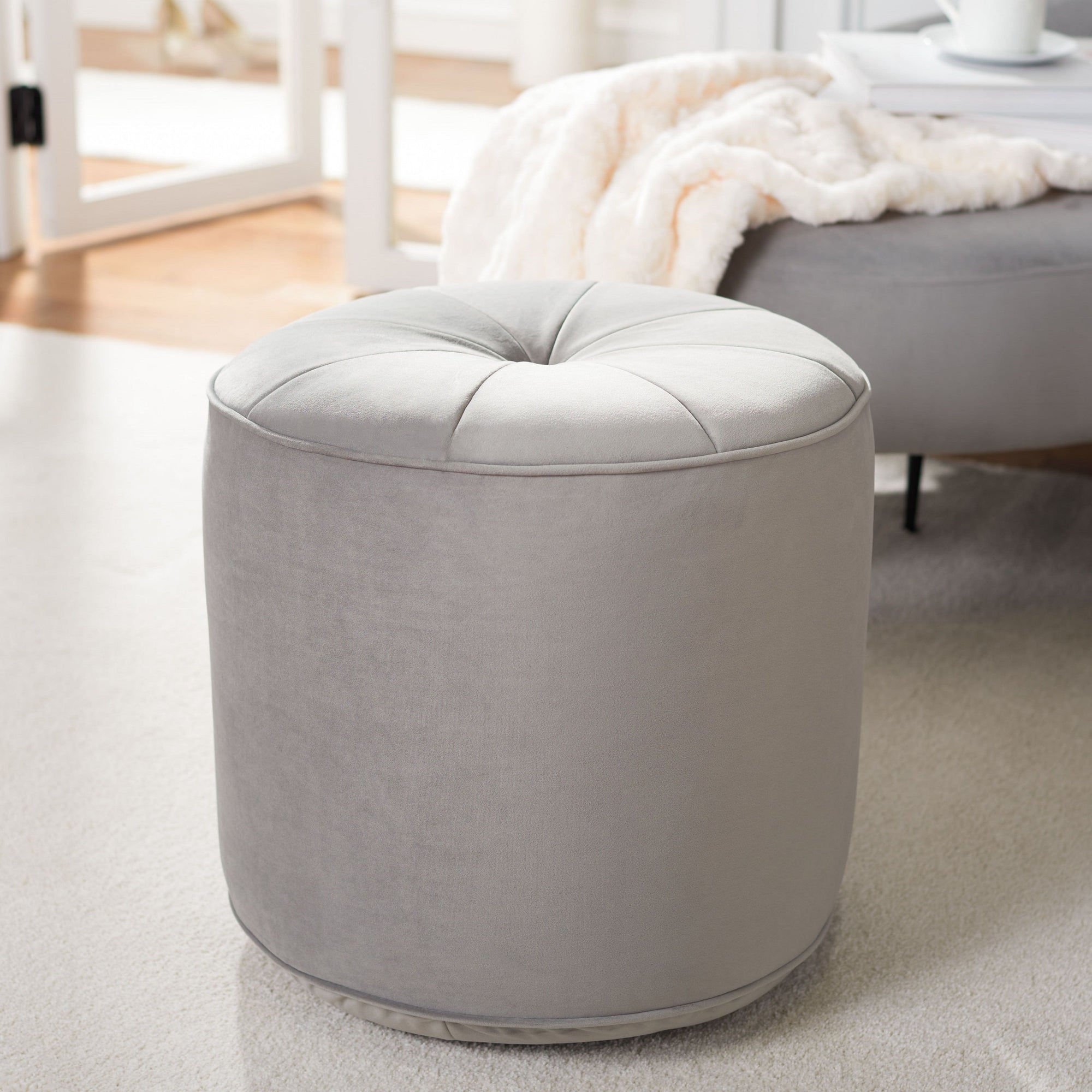 Custom Barrel-Shaped Ottoman-Stylish Sofa Companion with Storage/Standard Options & Premium Fabric Choices