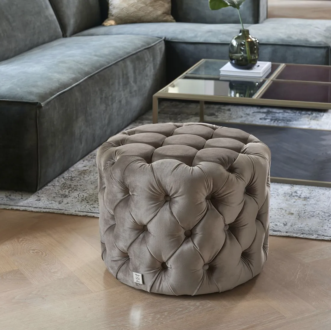 Custom Barrel-Shaped Ottoman-Stylish Sofa Companion with Storage/Standard Options & Premium Fabric Choices