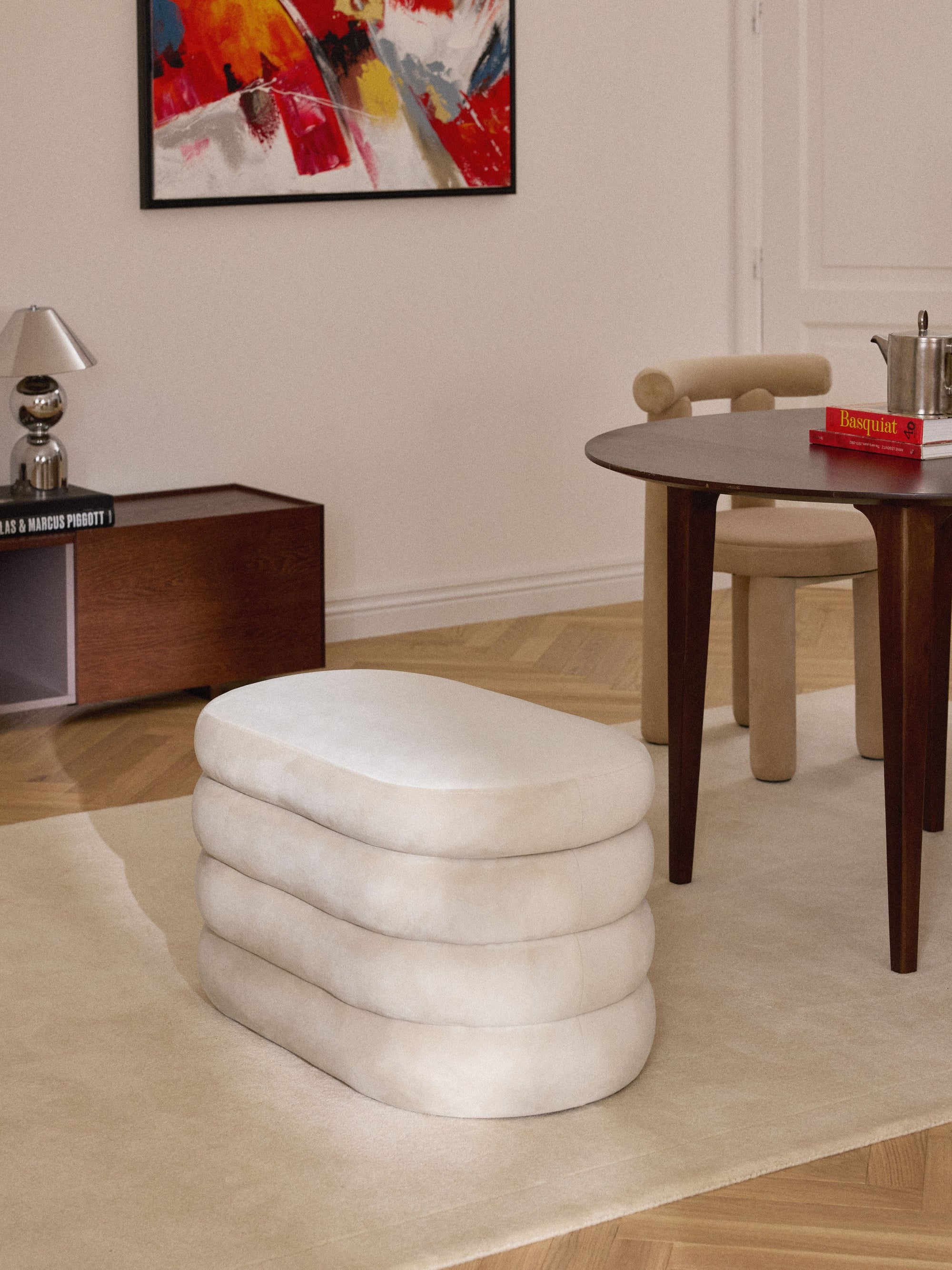 Custom Barrel-Shaped Ottoman-Stylish Sofa Companion with Storage/Standard Options & Premium Fabric Choices