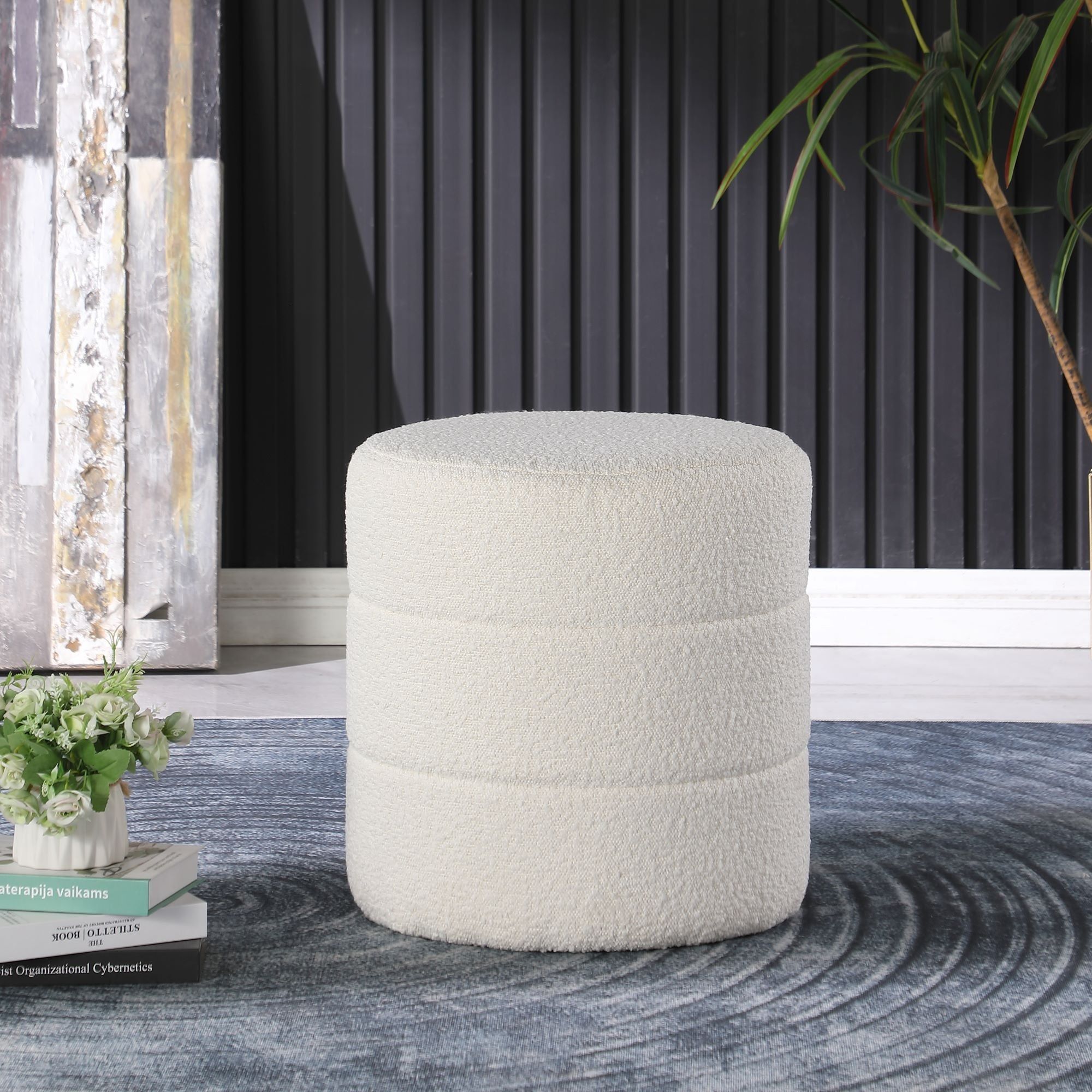 Custom Barrel-Shaped Ottoman-Stylish Sofa Companion with Storage/Standard Options & Premium Fabric Choices