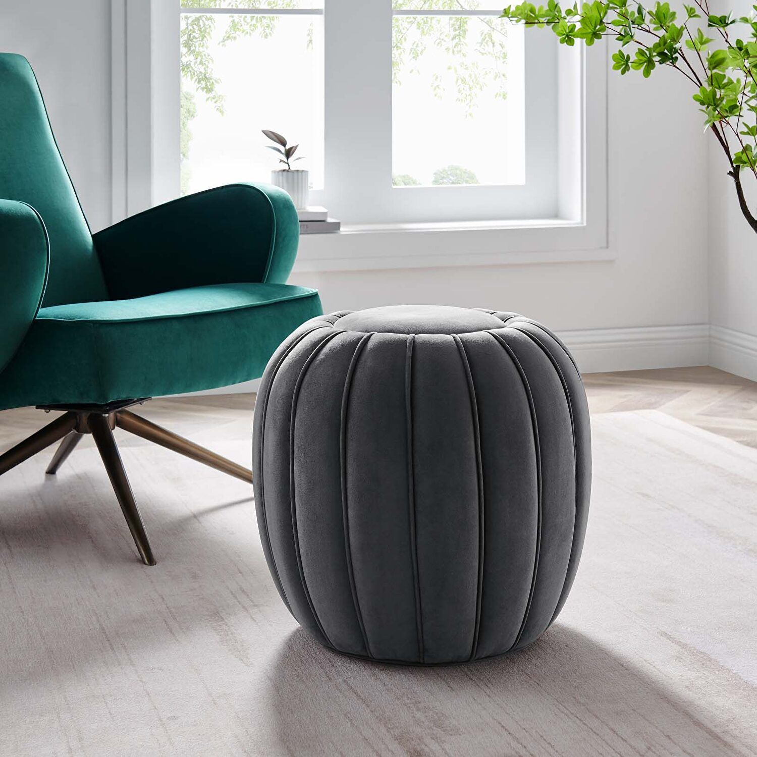 Custom Barrel-Shaped Ottoman-Stylish Sofa Companion with Storage/Standard Options & Premium Fabric Choices
