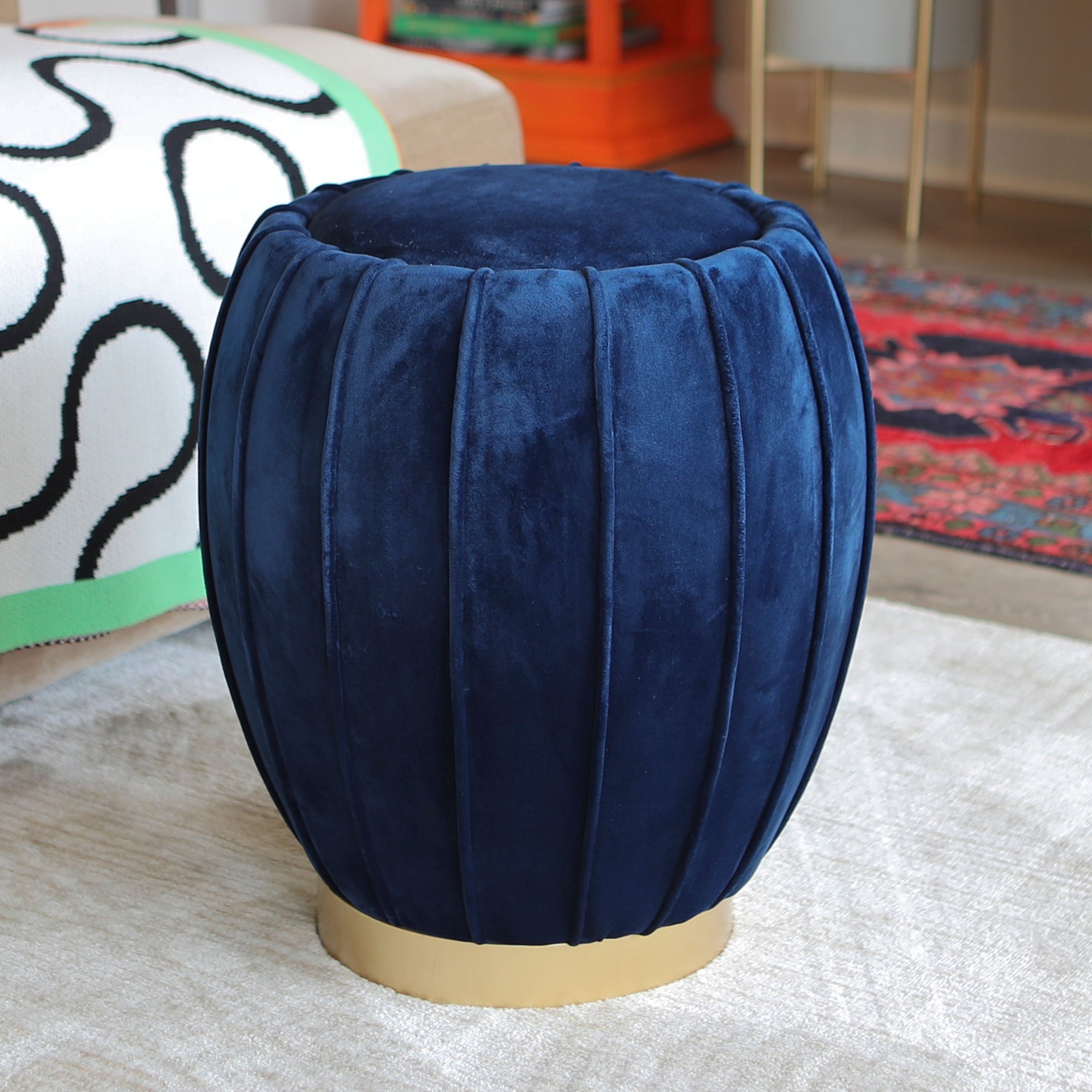 Custom Barrel-Shaped Ottoman-Stylish Sofa Companion with Storage/Standard Options & Premium Fabric Choices