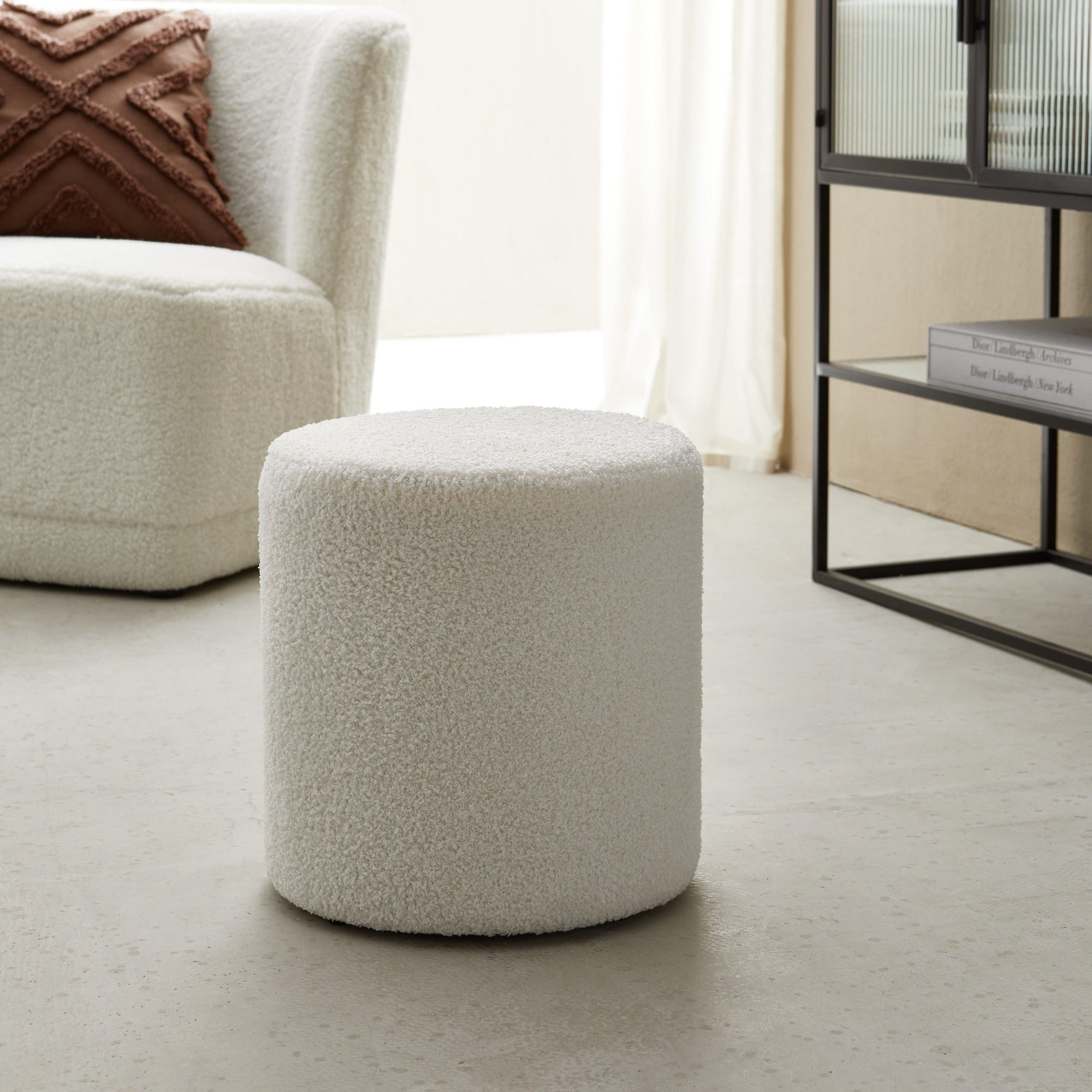 Custom Barrel-Shaped Ottoman-Stylish Sofa Companion with Storage/Standard Options & Premium Fabric Choices