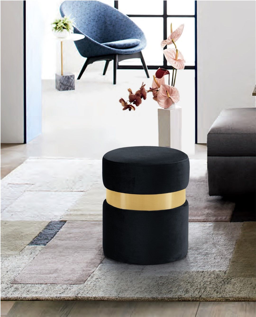 Custom Barrel-Shaped Ottoman-Stylish Sofa Companion with Storage/Standard Options & Premium Fabric Choices