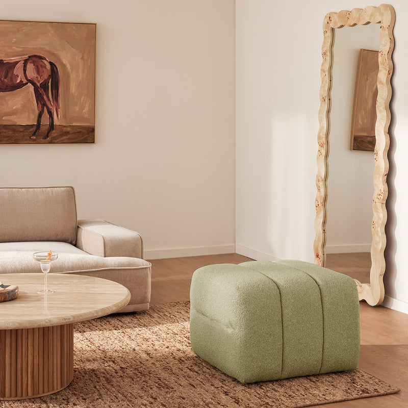 Custom Barrel-Shaped Ottoman-Stylish Sofa Companion with Storage/Standard Options & Premium Fabric Choices