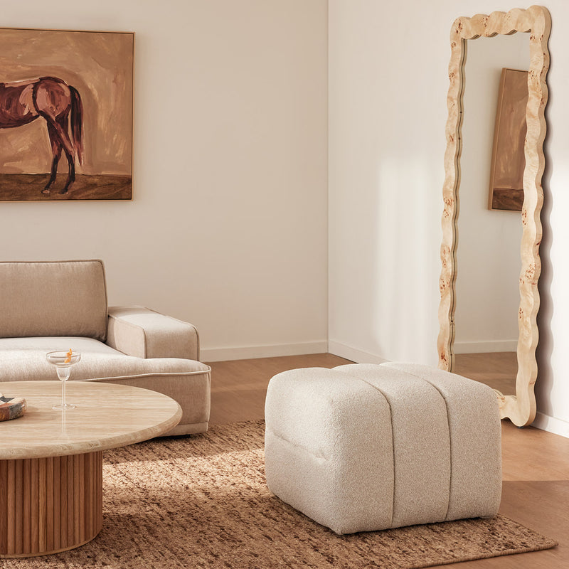 Custom Barrel-Shaped Ottoman-Stylish Sofa Companion with Storage/Standard Options & Premium Fabric Choices