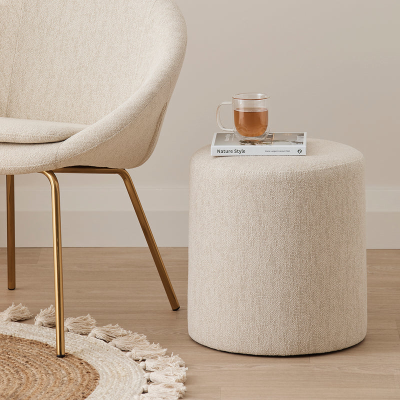 Custom Barrel-Shaped Ottoman-Stylish Sofa Companion with Storage/Standard Options & Premium Fabric Choices
