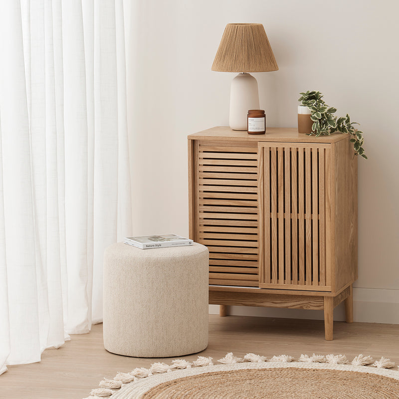 Custom Barrel-Shaped Ottoman-Stylish Sofa Companion with Storage/Standard Options & Premium Fabric Choices